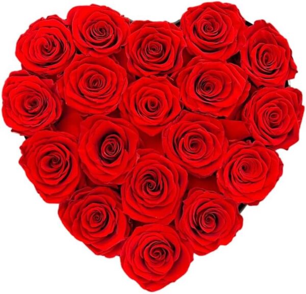 Rosas em caixa formato coração - Imagem 2