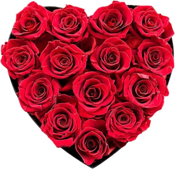 Rosas em caixa formato coração - Imagem 4