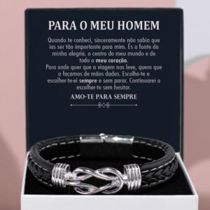 Para o meu homem – Pulseira de couro entrançado para homem