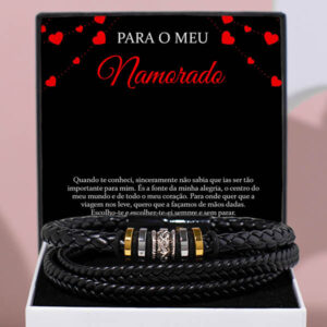 Para o Meu Namorado – PULSEIRA DE COURO MASCULINA