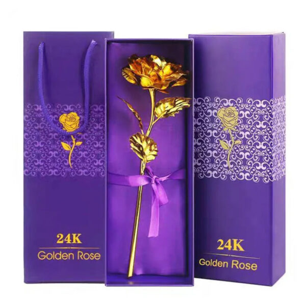 Rosa Ouro 24K com caixa - Imagem 2