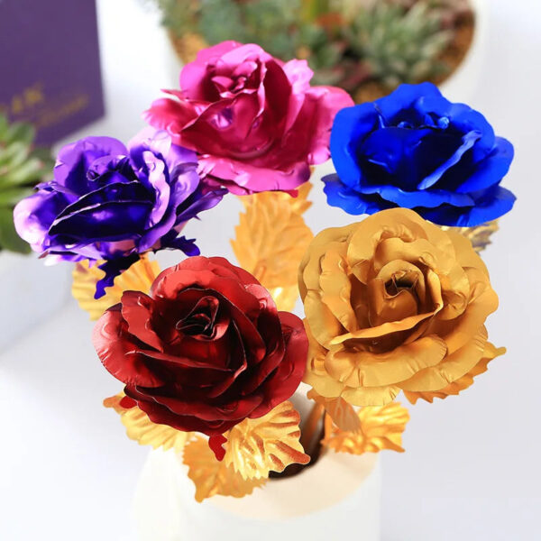 Rosa Ouro 24K com caixa - Imagem 6