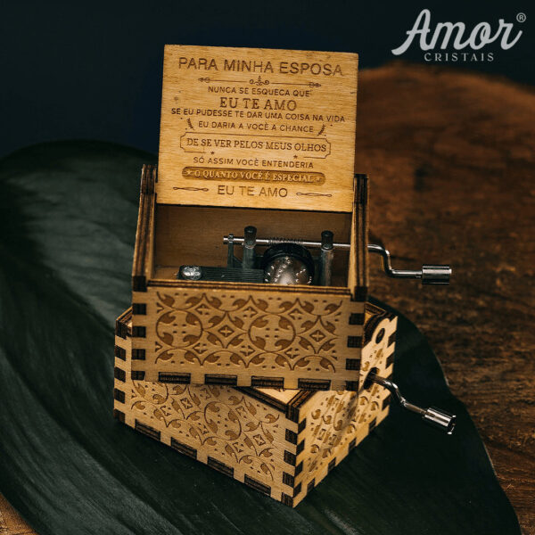 Caixa de Música Artesanal com Mensagem Gravada - O Presente Inesquecível - Imagem 2