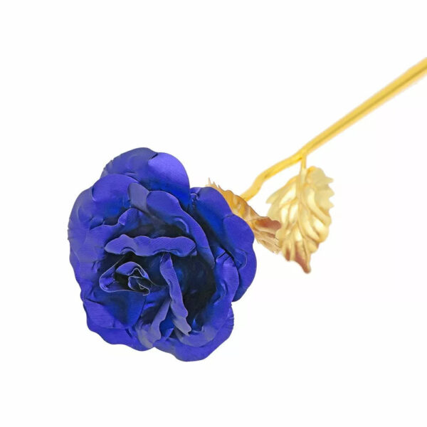Rosa Banhada a Ouro + Caixa [AZUL] - Imagem 5