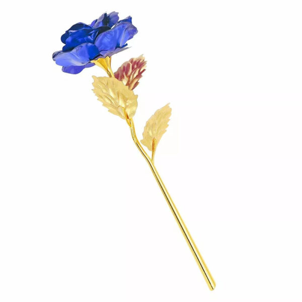 Rosa Banhada a Ouro + Caixa [AZUL] - Imagem 6