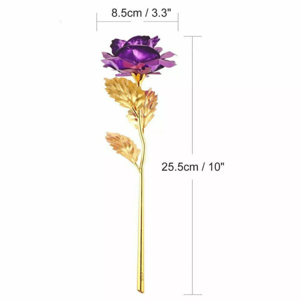 Rosa Banhada a Ouro + Caixa [Roxo] - Imagem 2