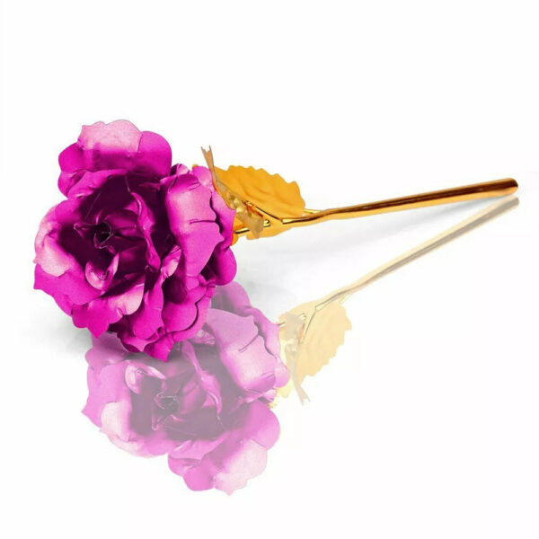 Rosa Banhada a Ouro + Caixa [Rosa] - Imagem 2
