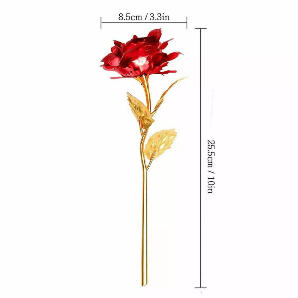 Rosa Banhada a Ouro + Caixa [Vermelha] - Imagem 2