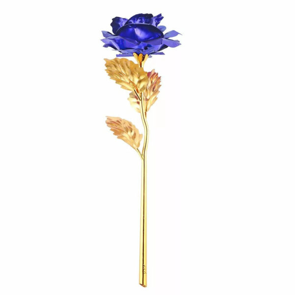 Rosa Banhada a Ouro + Caixa [AZUL] - Imagem 8