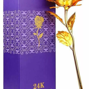 Rosa Banhada a Ouro + Caixa [Dourada]