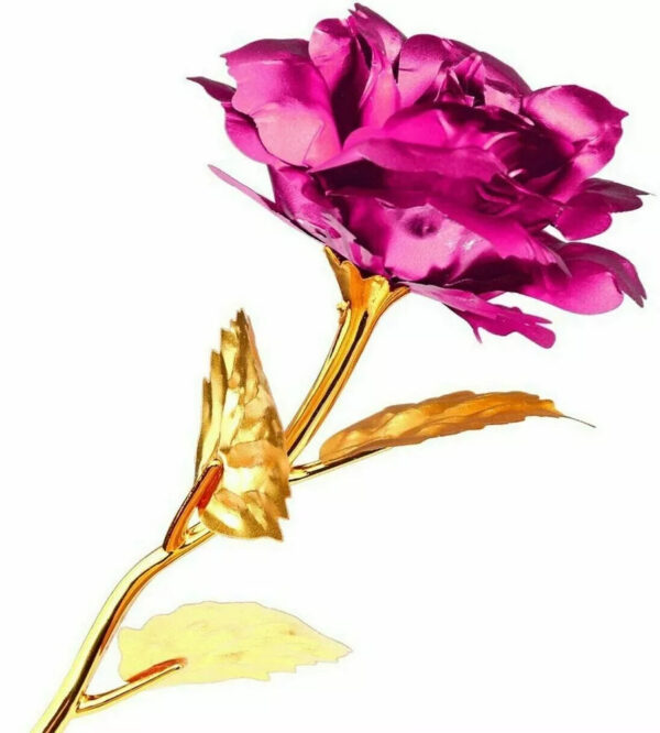 Rosa Banhada a Ouro + Caixa [Rosa] - Imagem 4